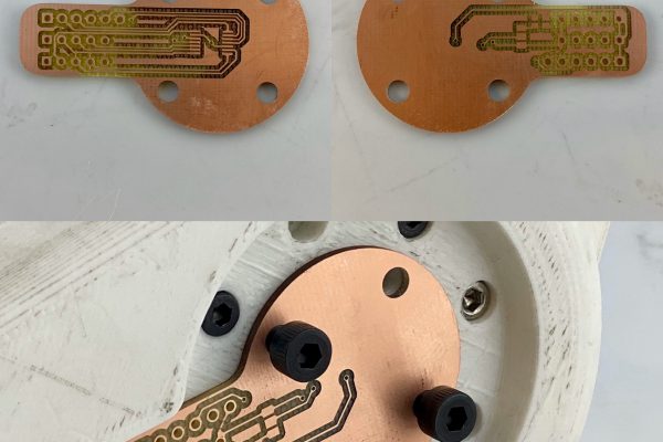 Rotary encoder PCB manufactured in Nolop and mounted on the V3 Gearbox.