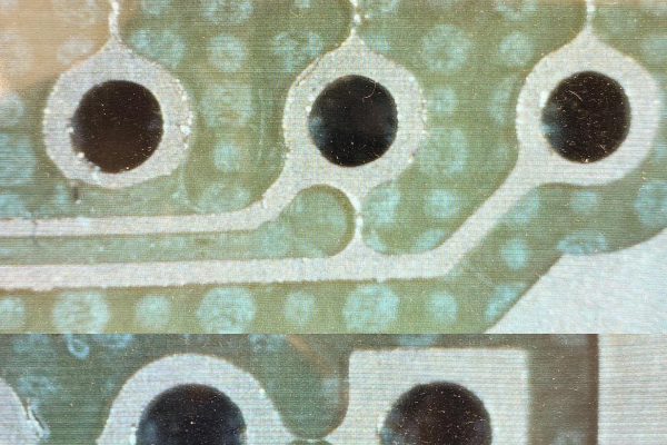 PCB shorts/defects generated by incomplete tool paths on the Bantam desktop mill software.