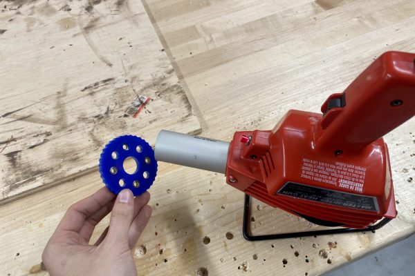 Acrylic gears were gently heated prior to bearing installation to prevent stress fracture.