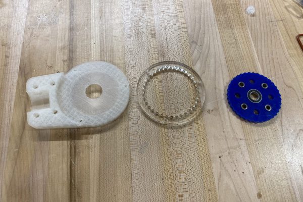3D printed frame and Laser cut gears.
