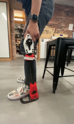 Testing the range of motion with tape substitutes for nylon straps and fixed length frame segments.